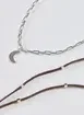 Conjunto Dois Colares Suede E Lua