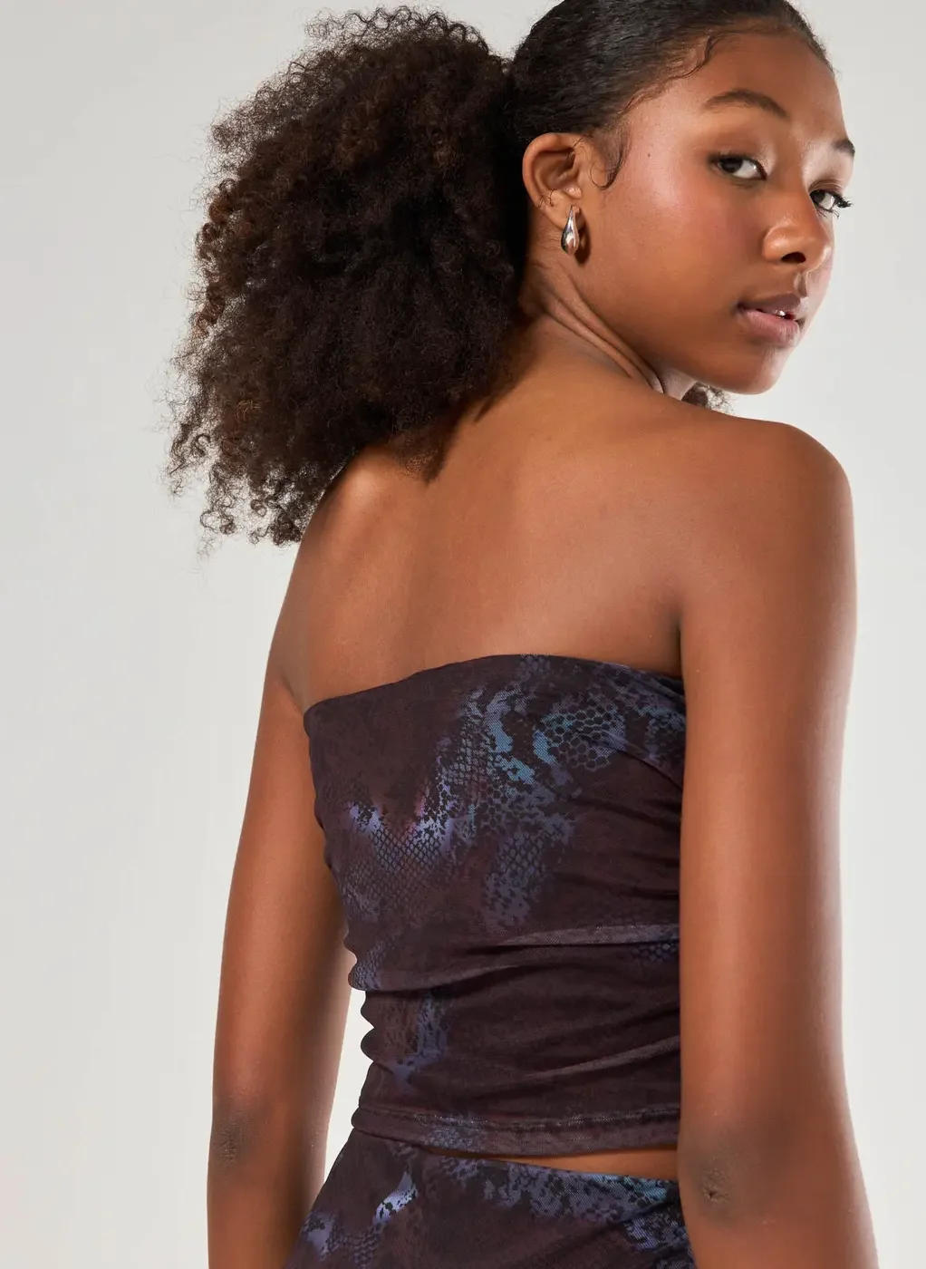 Tube Top Tule Estampado