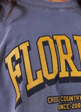 Camiseta Cropped Florida Com Glitter