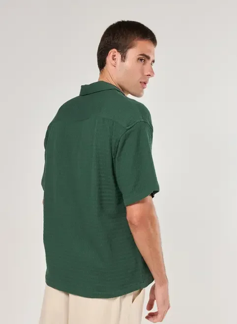 Camisa Box Texturizada Verde