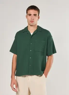 Camisa Box Texturizada Verde