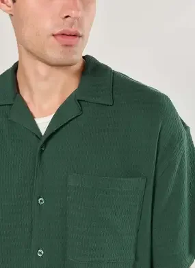 Camisa Box Texturizada Verde