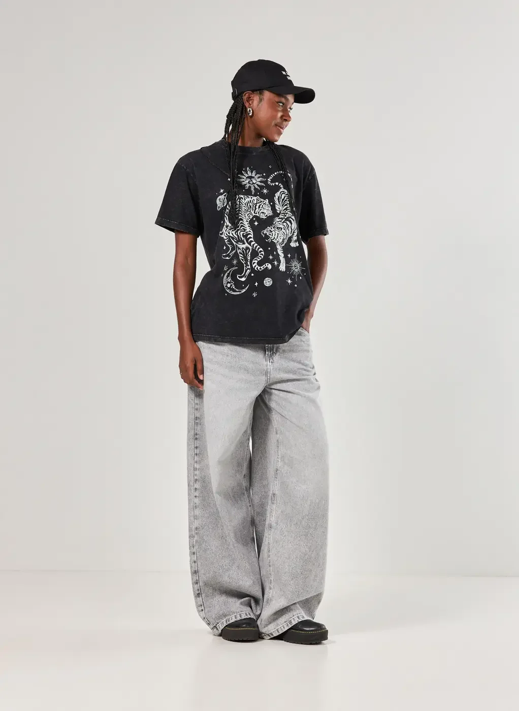 Camiseta Oversized Marmorizada Tigres