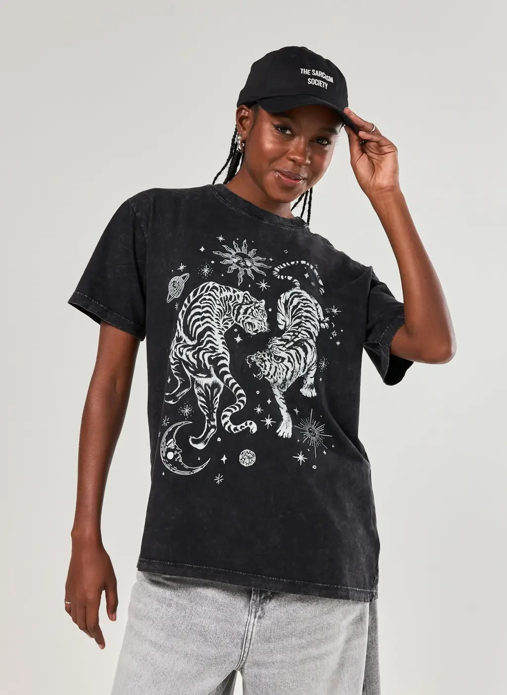 Camiseta Oversized Marmorizada Tigres