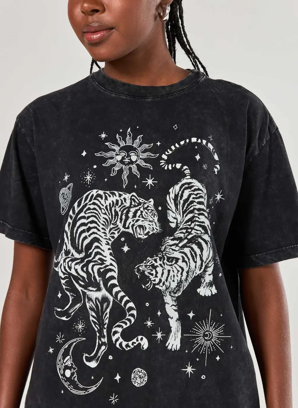 Camiseta Oversized Marmorizada Tigres