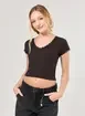 Cropped Preto Detalhes Renda