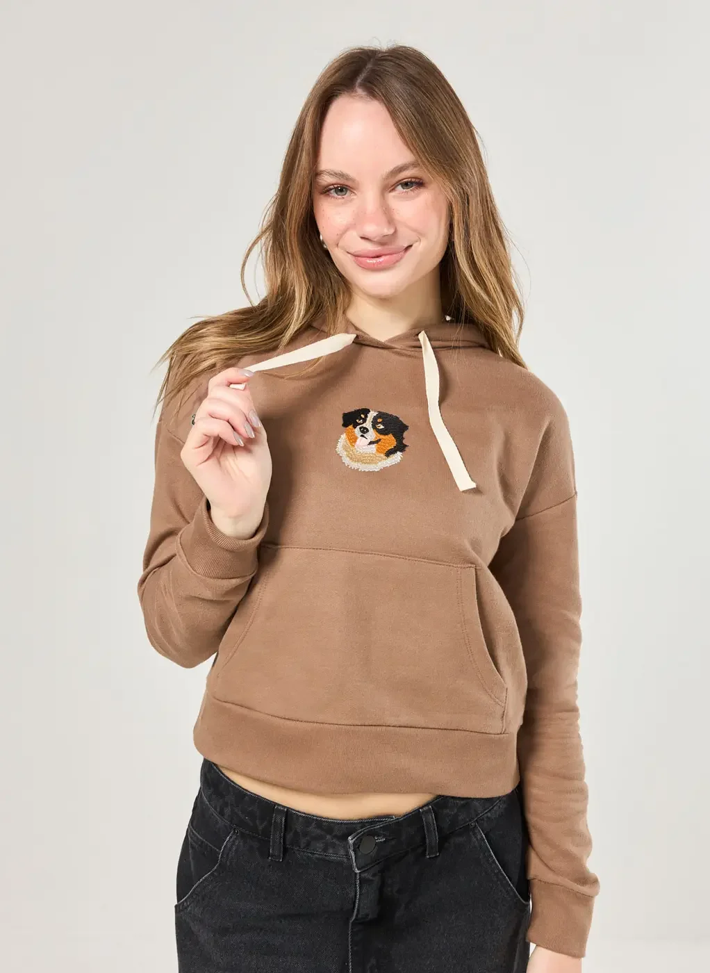 Moletom Marrom Bordado Doguinho