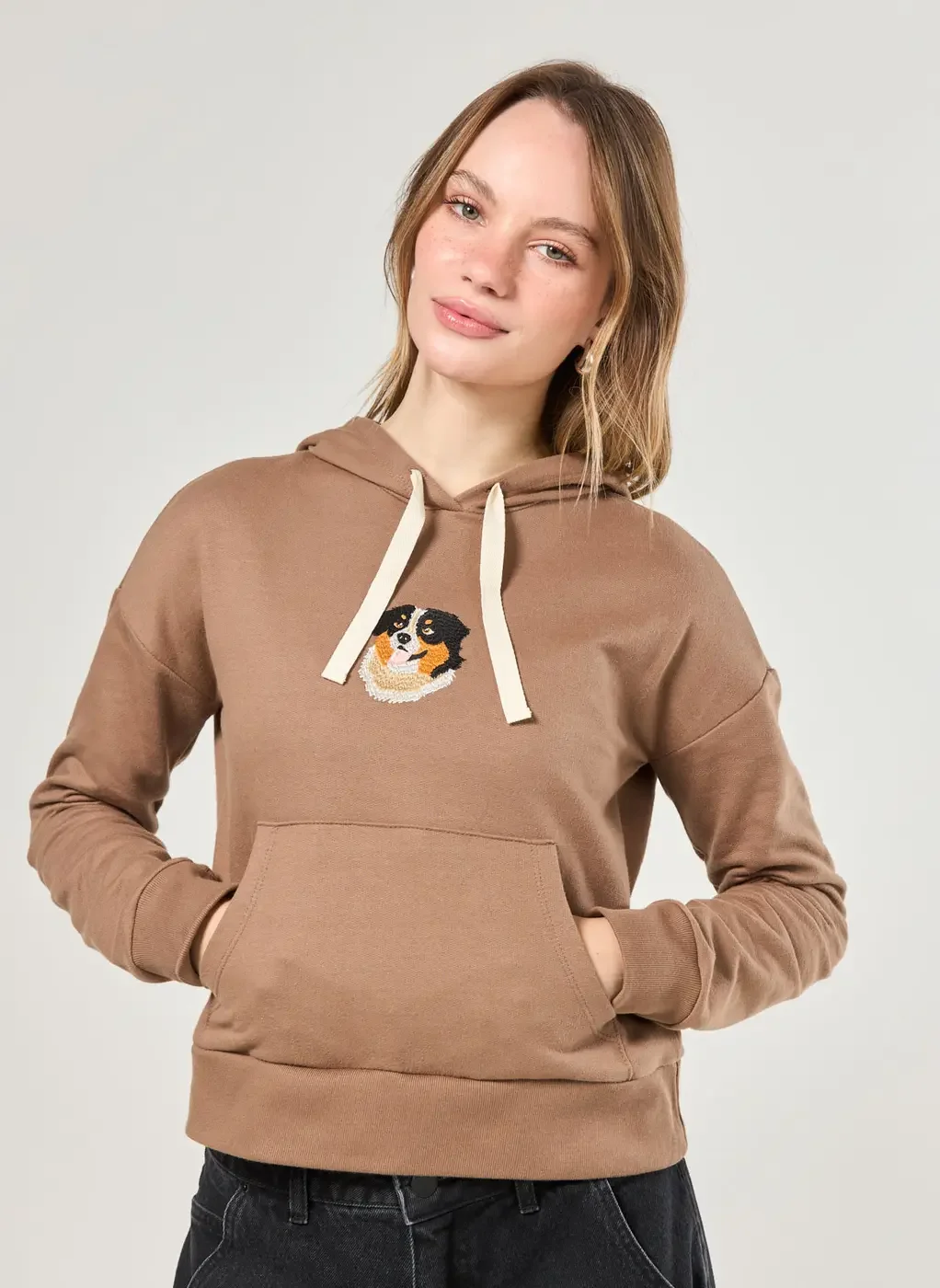 Moletom Marrom Bordado Doguinho