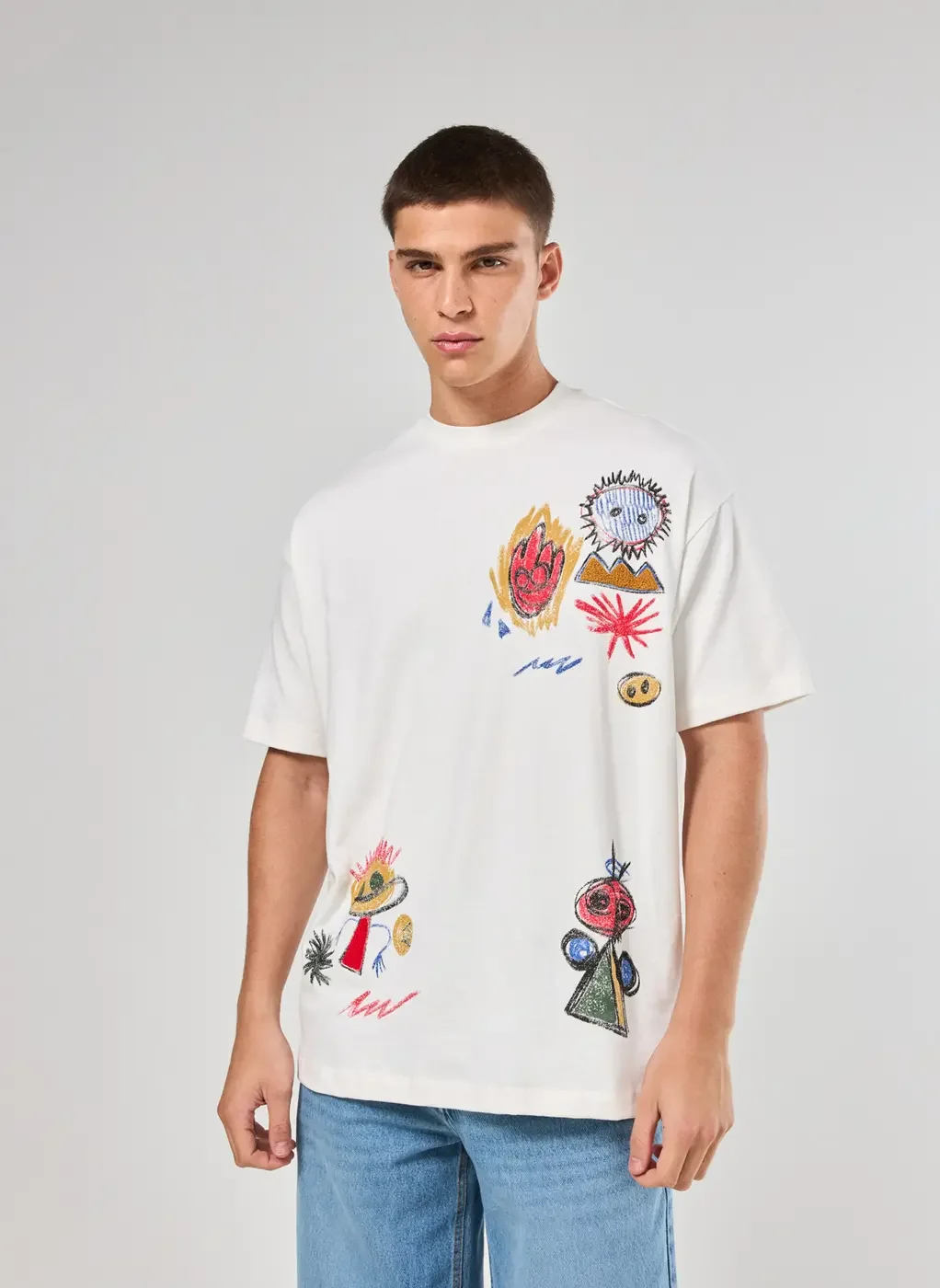 Camiseta Relaxed Estampa Desenhos