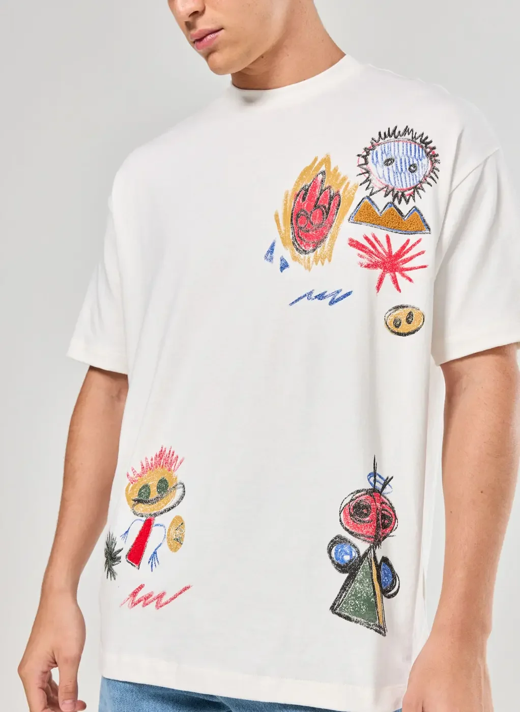 Camiseta Relaxed Estampa Desenhos