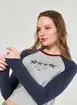 Blusa Manga Longa Raglan Azul E Mescla