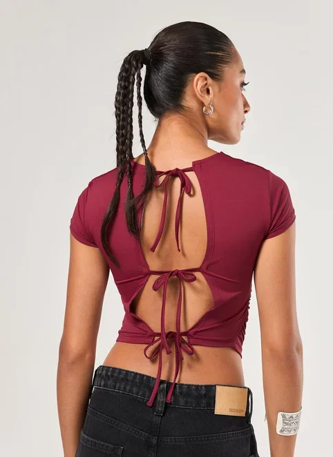 Cropped Poliamida Com Amarração