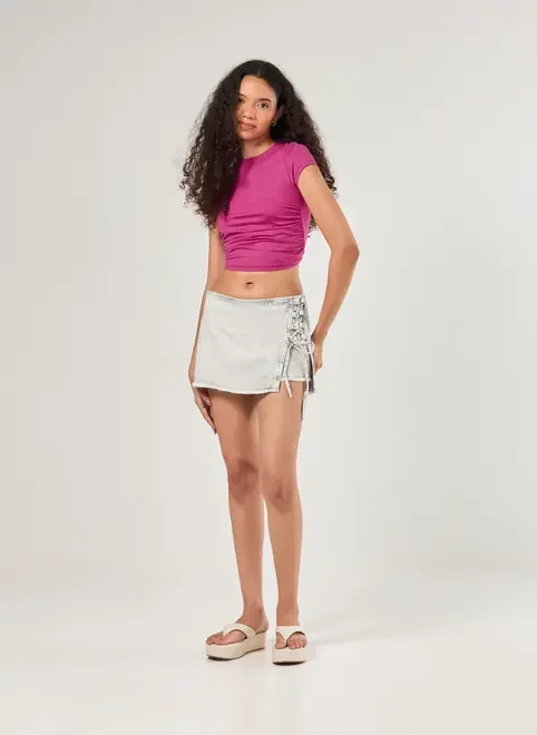 Cropped Poliamida Com Amarração