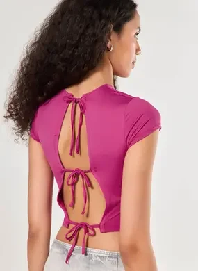 Cropped Poliamida Com Amarração