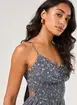 Vestido Longo Azul Florido