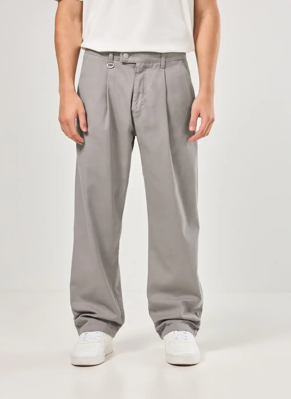 Calça Sarja Cinza Alfaiataria