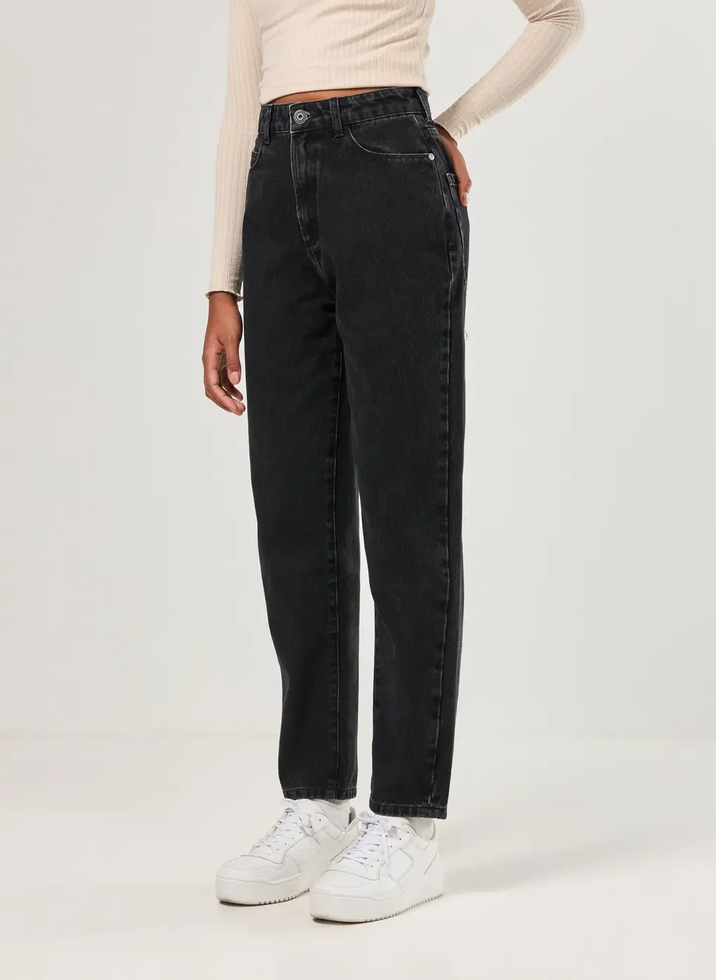 Calça Jeans Cintura Alta Mom