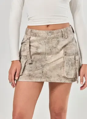 Saia De Sarja Cargo Cintura Média