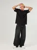 Camiseta Oversized Preta Bordado Fantasma