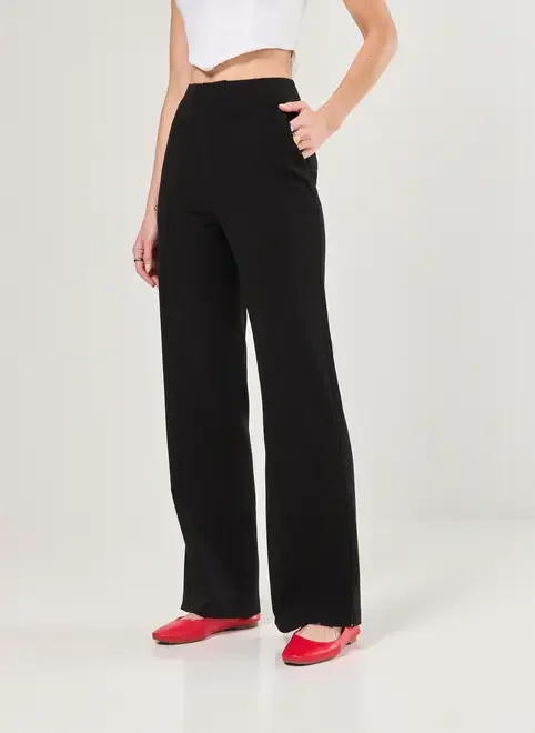 Calça Alfaiataria Reta Com Fenda