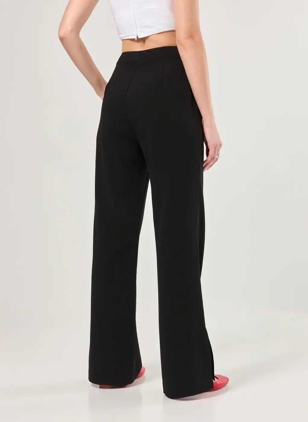 Calça Alfaiataria Reta Com Fenda