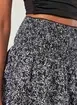Saia Lastex Babados Preta Florida