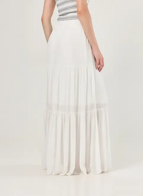 Saia Longa Off-White Babados