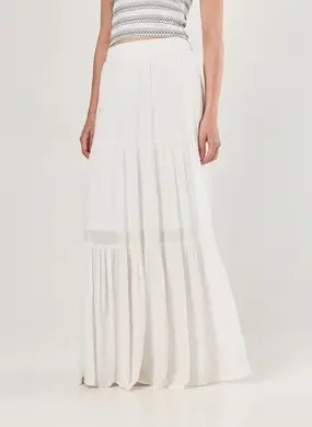 Saia Longa Off-White Babados