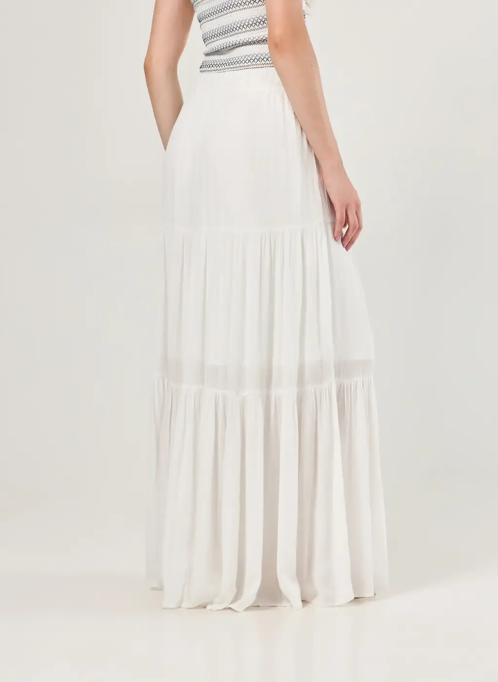 Saia Longa Off-White Babados