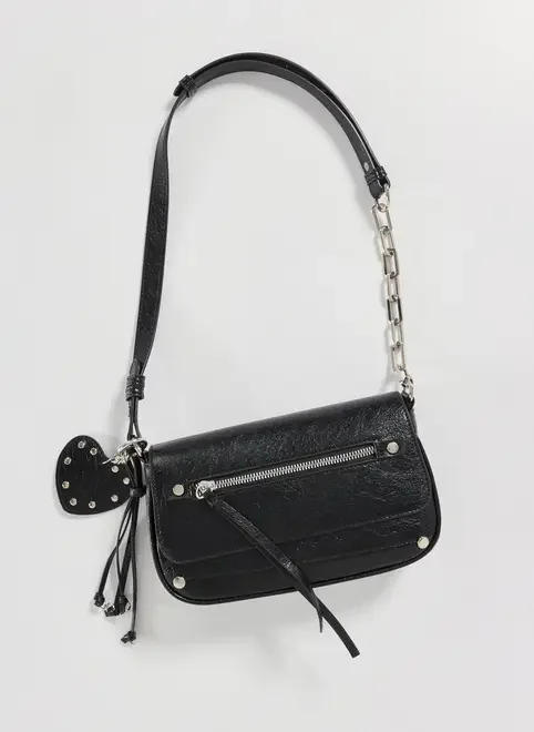 Bolsa Baguete Poliuretano Preto