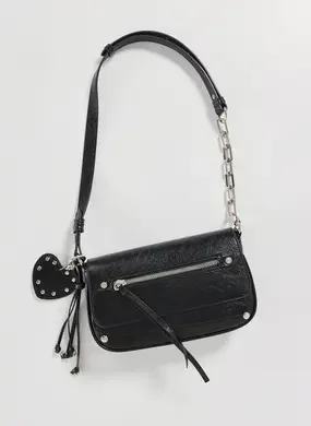 Bolsa Baguete Poliuretano Preto