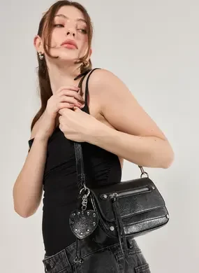 Bolsa Baguete Poliuretano Preto