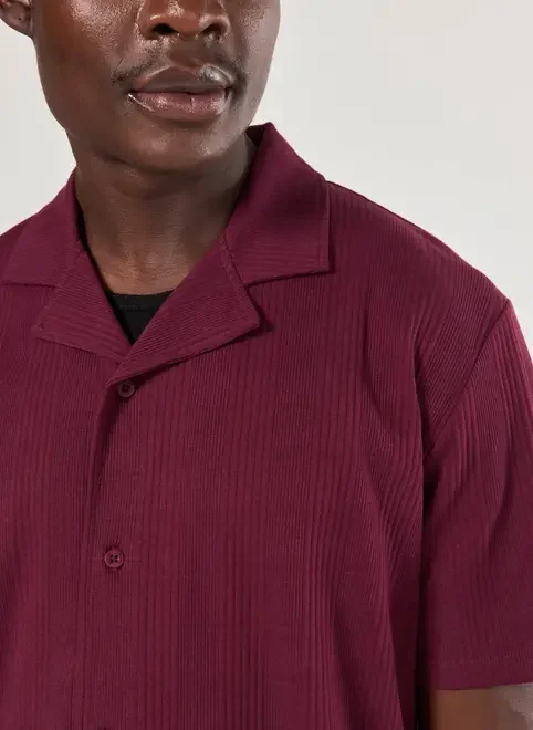 Camisa Bordô Textura Canelada