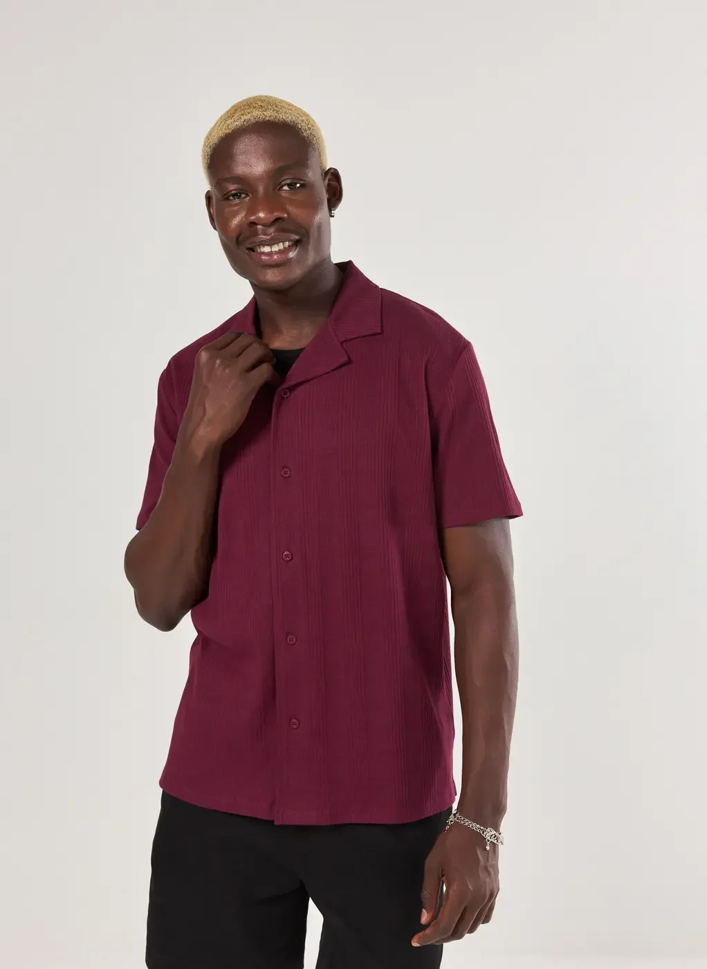 Camisa Bordô Textura Canelada