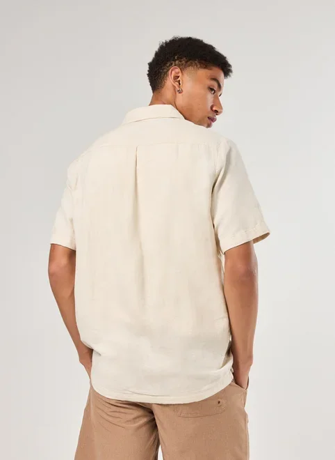 Camisa Areia Bolso Frontal