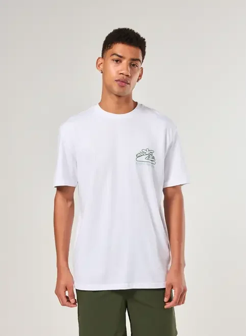 Camiseta Comfort Branca Estampa Costas