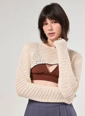 Super Cropped Tricô Off-White