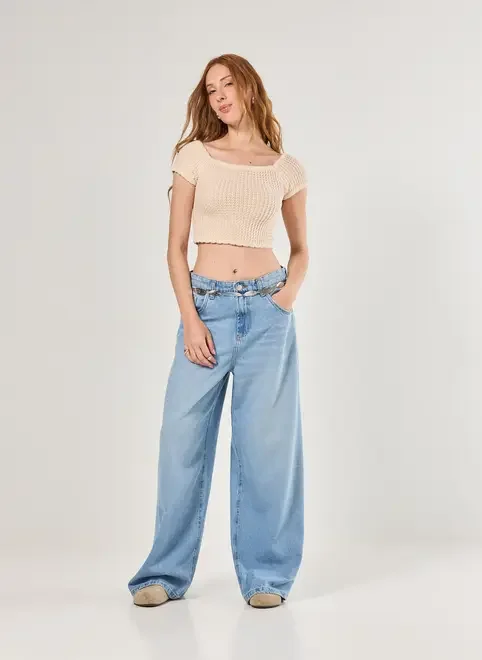 Cropped Tricô Ombro A Ombro