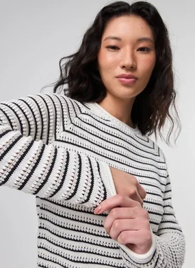 Blusa Manga Longa Tricô Listras