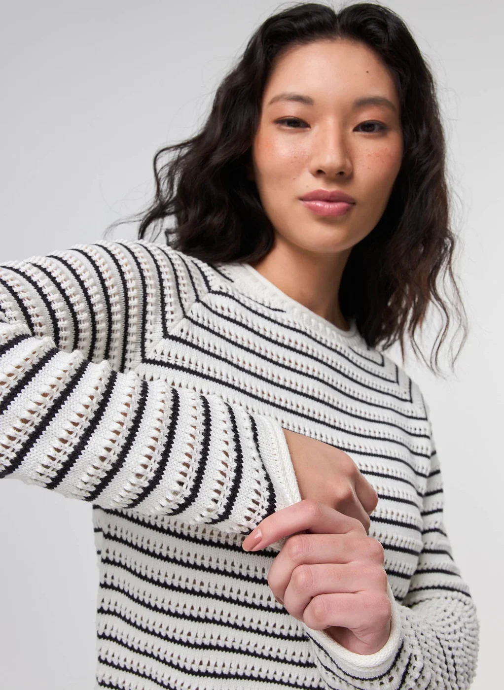 Blusa Manga Longa Tricô Listras