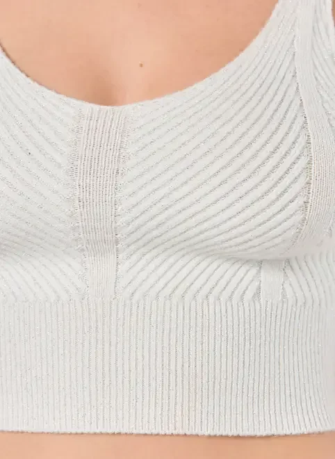 Regata Tricô Fios Metalizados