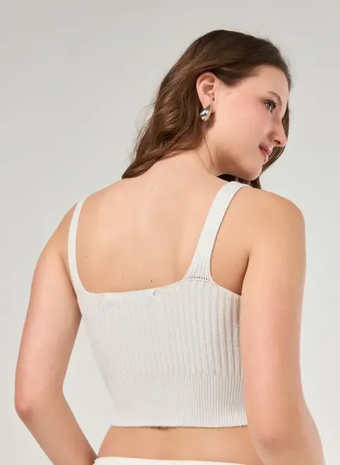 Regata Tricô Fios Metalizados