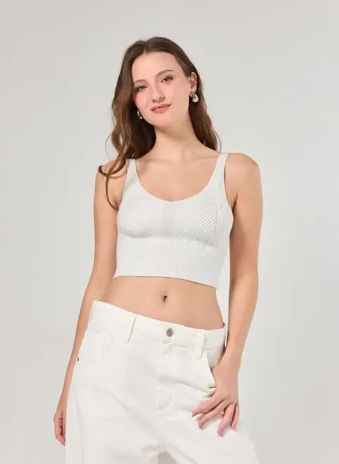 Regata Tricô Fios Metalizados