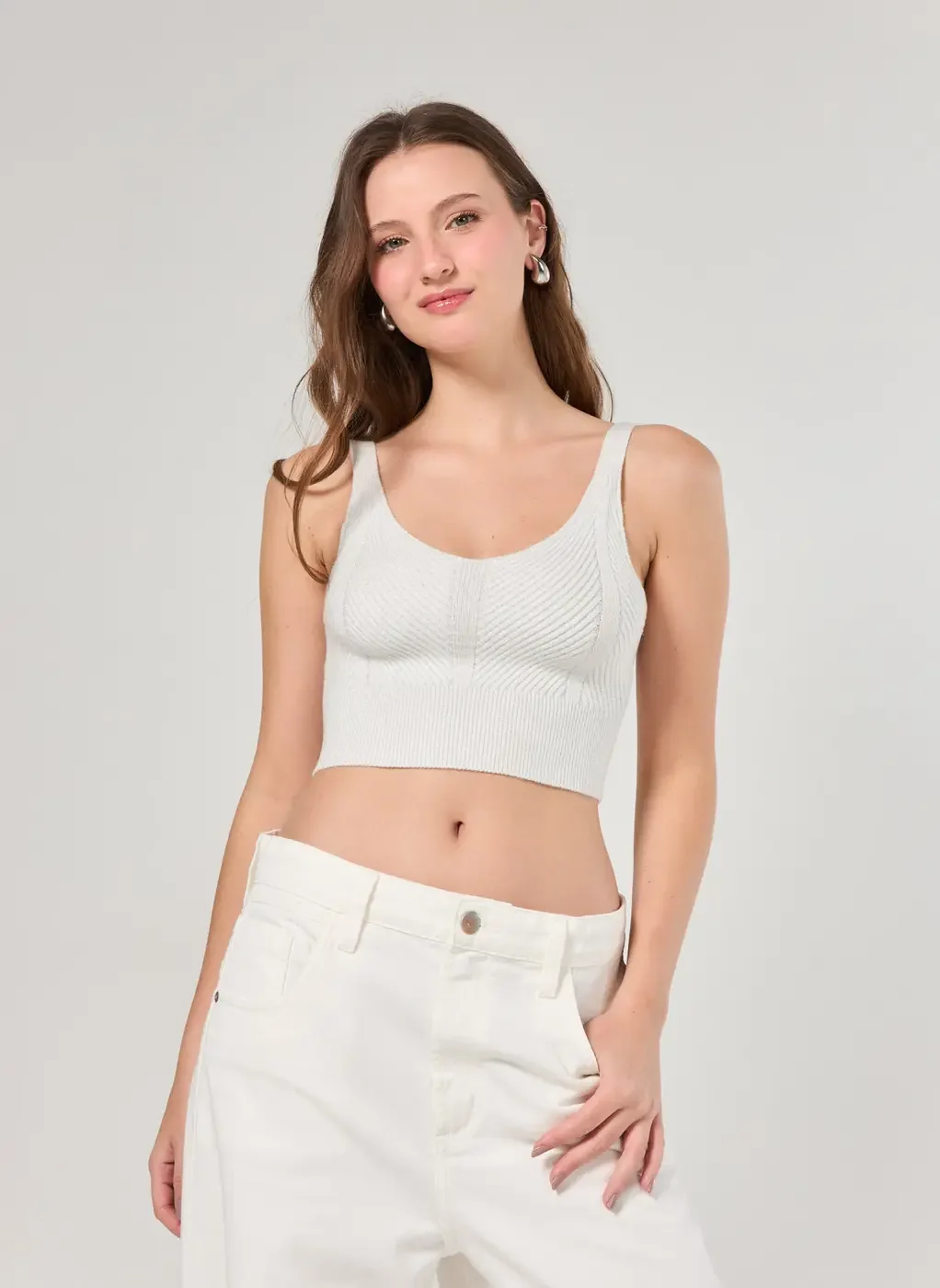 Regata Tricô Fios Metalizados