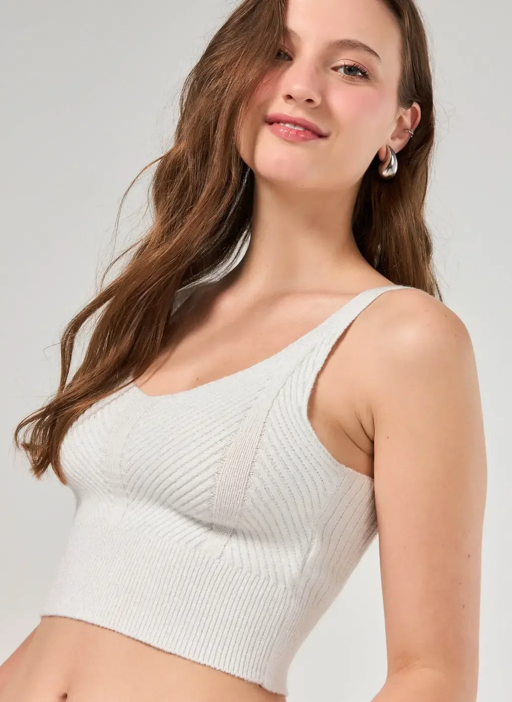 Regata Tricô Fios Metalizados