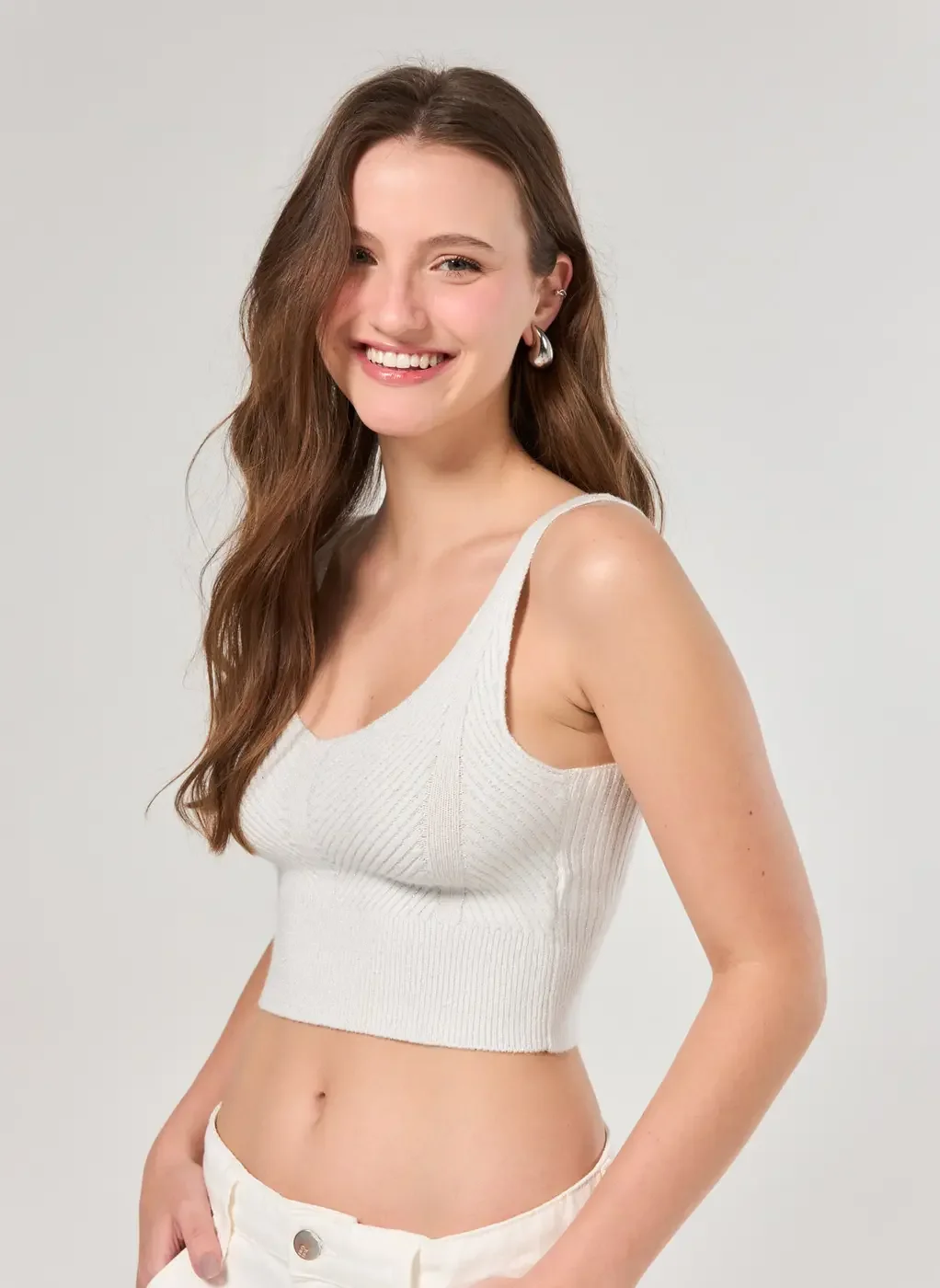 Regata Tricô Fios Metalizados