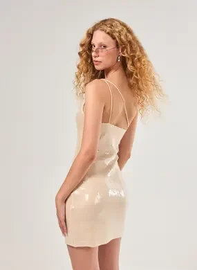 Vestido Curto Ombro Único Paetê