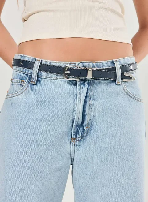 Cinto Poliuretano Marinho Estrelas