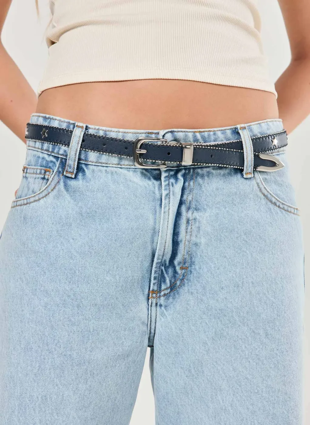 Cinto Poliuretano Marinho Estrelas