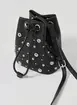 Bolsa Bucket Preta Tachas Prateadas